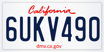 CA license plate 6UKV490