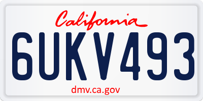CA license plate 6UKV493