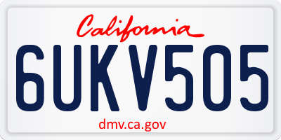 CA license plate 6UKV505