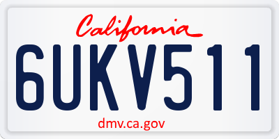 CA license plate 6UKV511