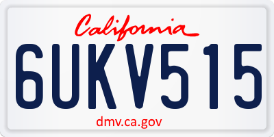 CA license plate 6UKV515