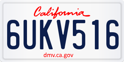 CA license plate 6UKV516