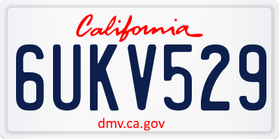 CA license plate 6UKV529