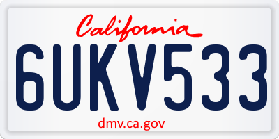 CA license plate 6UKV533