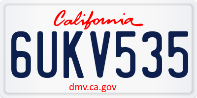 CA license plate 6UKV535