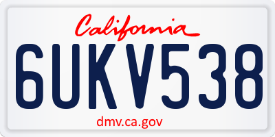 CA license plate 6UKV538