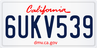 CA license plate 6UKV539