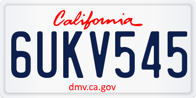 CA license plate 6UKV545