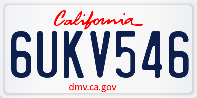 CA license plate 6UKV546