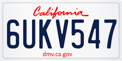 CA license plate 6UKV547