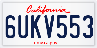 CA license plate 6UKV553