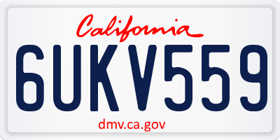 CA license plate 6UKV559