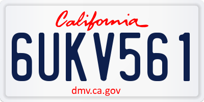CA license plate 6UKV561