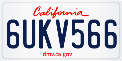 CA license plate 6UKV566