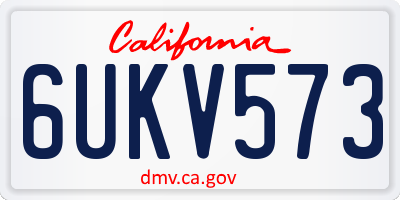 CA license plate 6UKV573