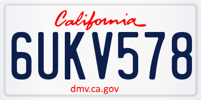 CA license plate 6UKV578