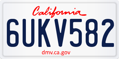 CA license plate 6UKV582