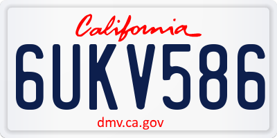 CA license plate 6UKV586
