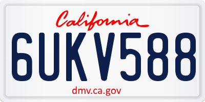 CA license plate 6UKV588