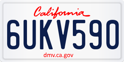 CA license plate 6UKV590