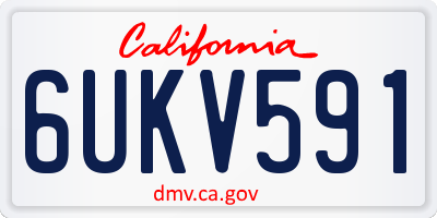 CA license plate 6UKV591