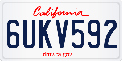 CA license plate 6UKV592