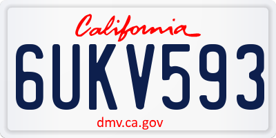 CA license plate 6UKV593