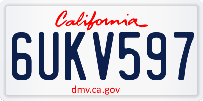 CA license plate 6UKV597