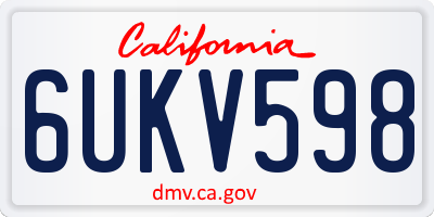 CA license plate 6UKV598