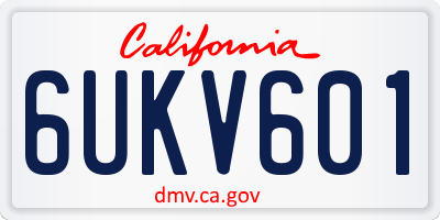 CA license plate 6UKV601