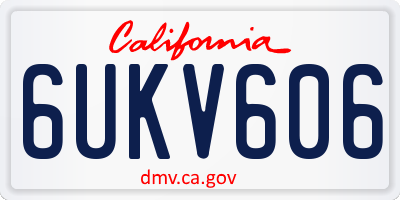 CA license plate 6UKV606