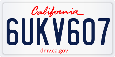CA license plate 6UKV607