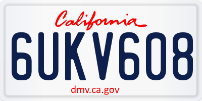 CA license plate 6UKV608