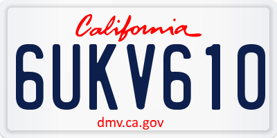 CA license plate 6UKV610