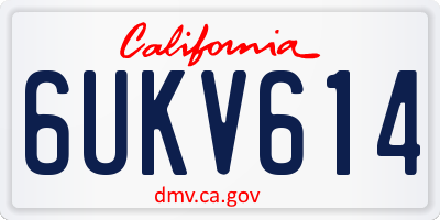 CA license plate 6UKV614
