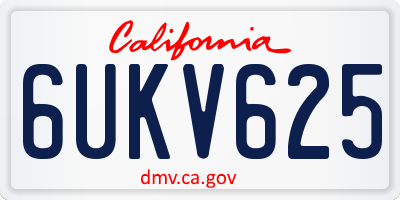 CA license plate 6UKV625