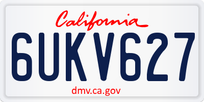 CA license plate 6UKV627
