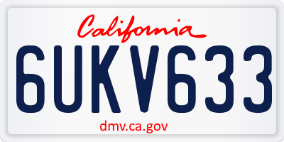 CA license plate 6UKV633