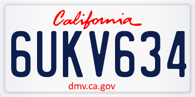 CA license plate 6UKV634