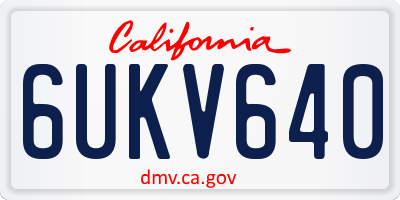 CA license plate 6UKV640
