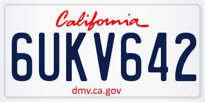 CA license plate 6UKV642