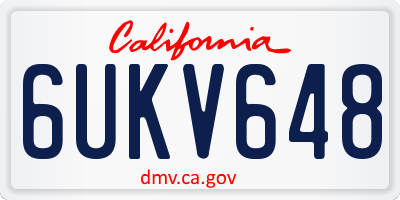 CA license plate 6UKV648
