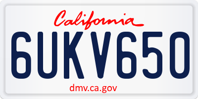 CA license plate 6UKV650