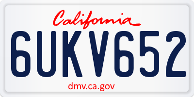 CA license plate 6UKV652