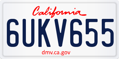 CA license plate 6UKV655