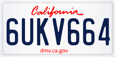 CA license plate 6UKV664