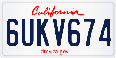 CA license plate 6UKV674