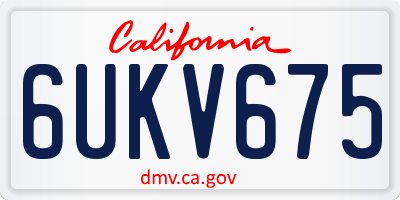 CA license plate 6UKV675