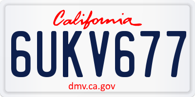 CA license plate 6UKV677