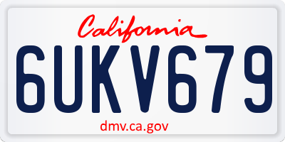 CA license plate 6UKV679